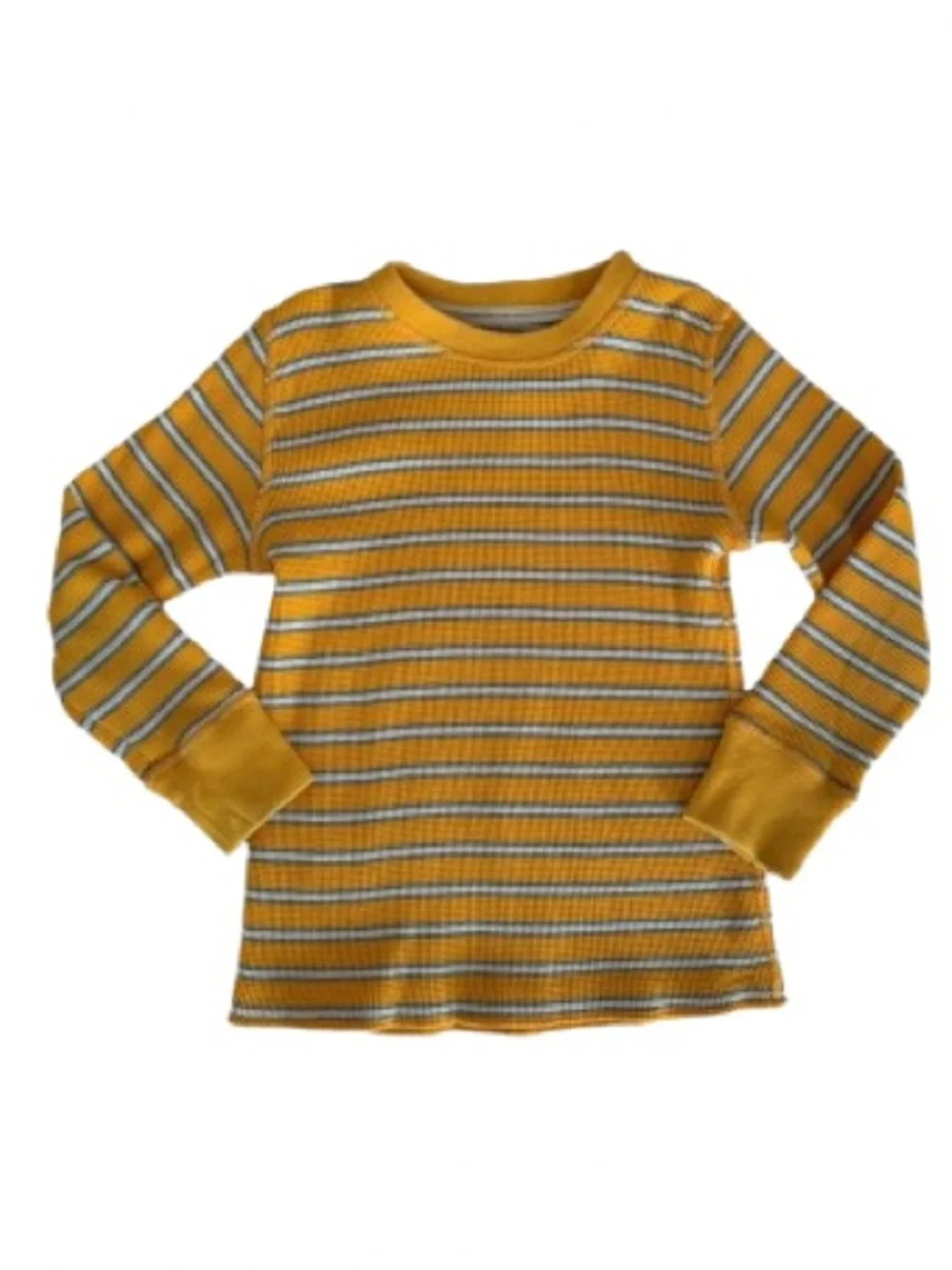 Children's Place Authentic Sportswear Thermal Shirt Boys S (5/6) Yellow Striped